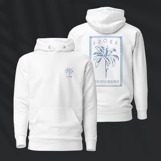 Palm Moon Hoodie | White Cerulean