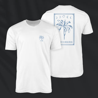 Palm Moon Tee | White Cerulean