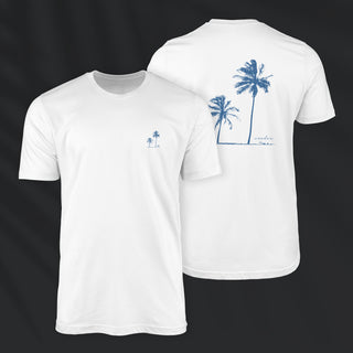 Twin Palms Tee | White Cerulean