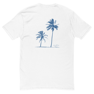 Twin Palms Tee | White Cerulean