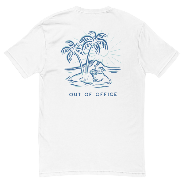 Out of Office Tee | White Cerulean